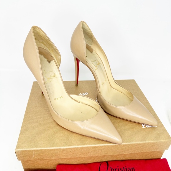 Christian Louboutin Iriza 100 mm Nappa Nude Size 38.5B - Picture 3 of 15